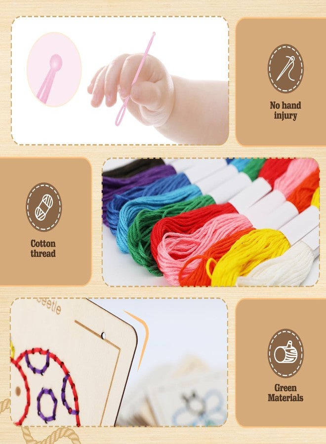 JAiiMen Montessori Wooden Lacing Toys for Toddlers and Kids Ages 2-4 5-7, Sewing Kit Fine Motor Skill Busy Board, Education Sensory Preschool Toy for 1 2 3 4 Year Olds, Birthday Gift for Boys and Girls - Image 4